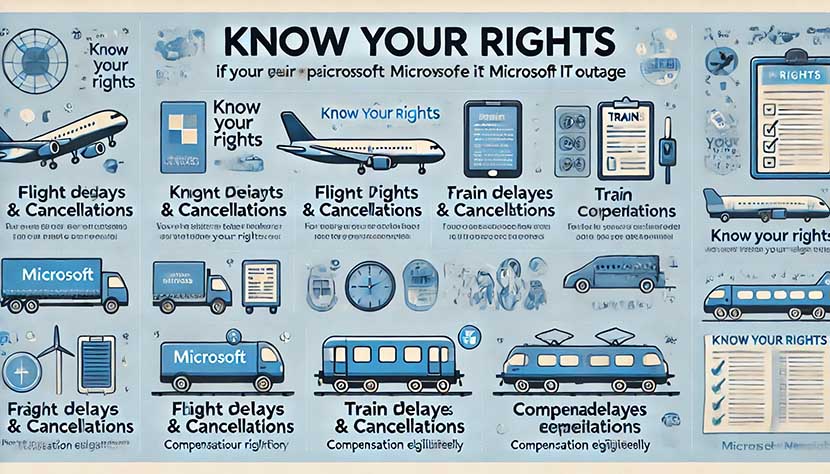 Know Your Rights if Your Plane or Train is Delayed or Cancelled Due to Widespread Microsoft IT Dimout