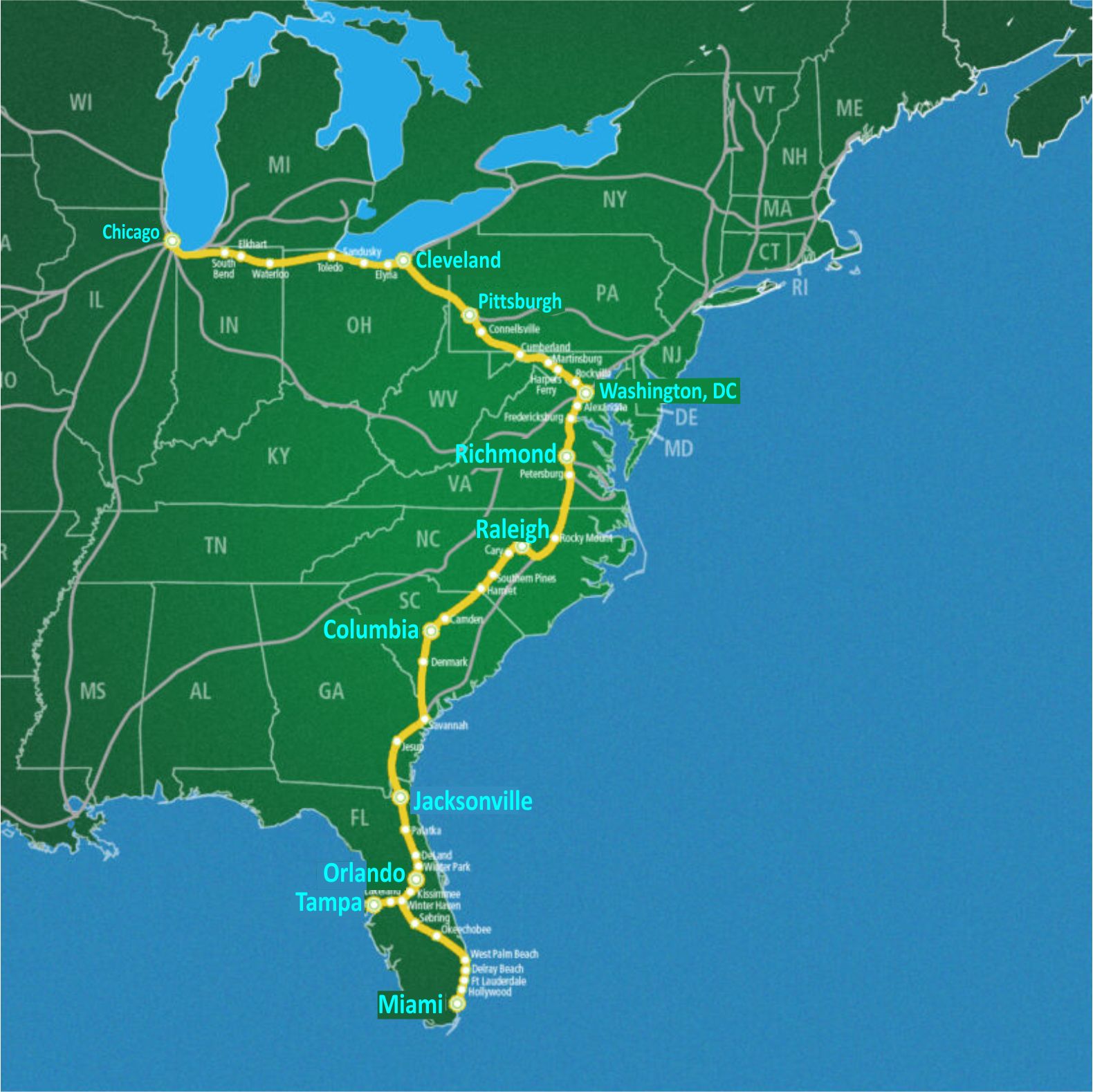 Miami, Tampa, Orlando Gets Connected with Chicago via Washington, DC through New Amtrak Service in the US – Travel And Tour World